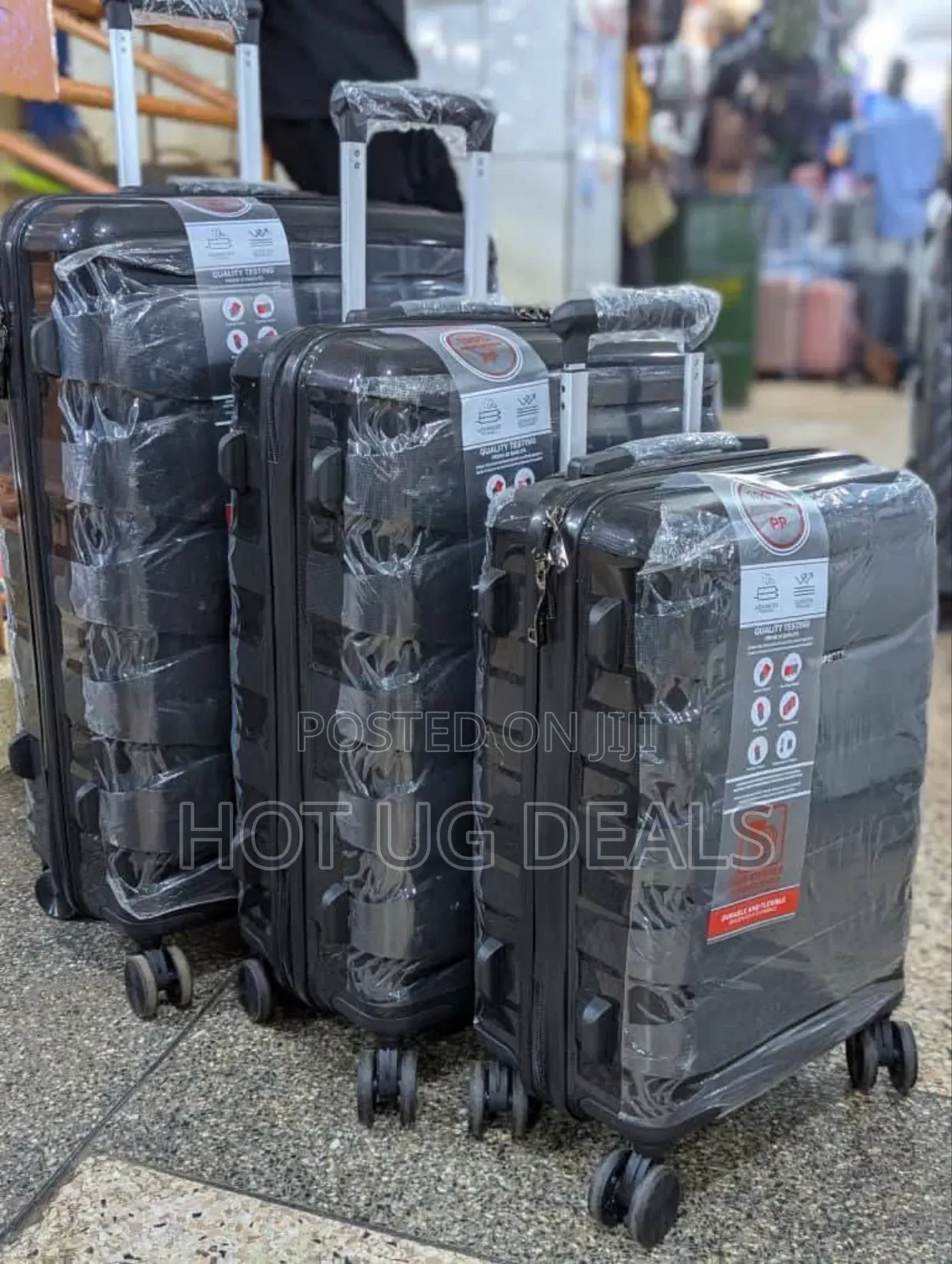 Medium Size Rubber Travel Suitcases - Multicolor
