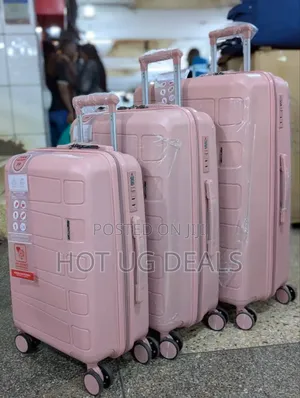 3pcs Set Of Waterproof Rubber Travel Suitcases