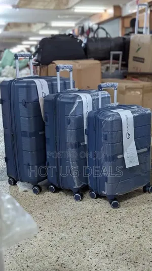 3pcs Set Of Waterproof Rubber Travel Suitcases
