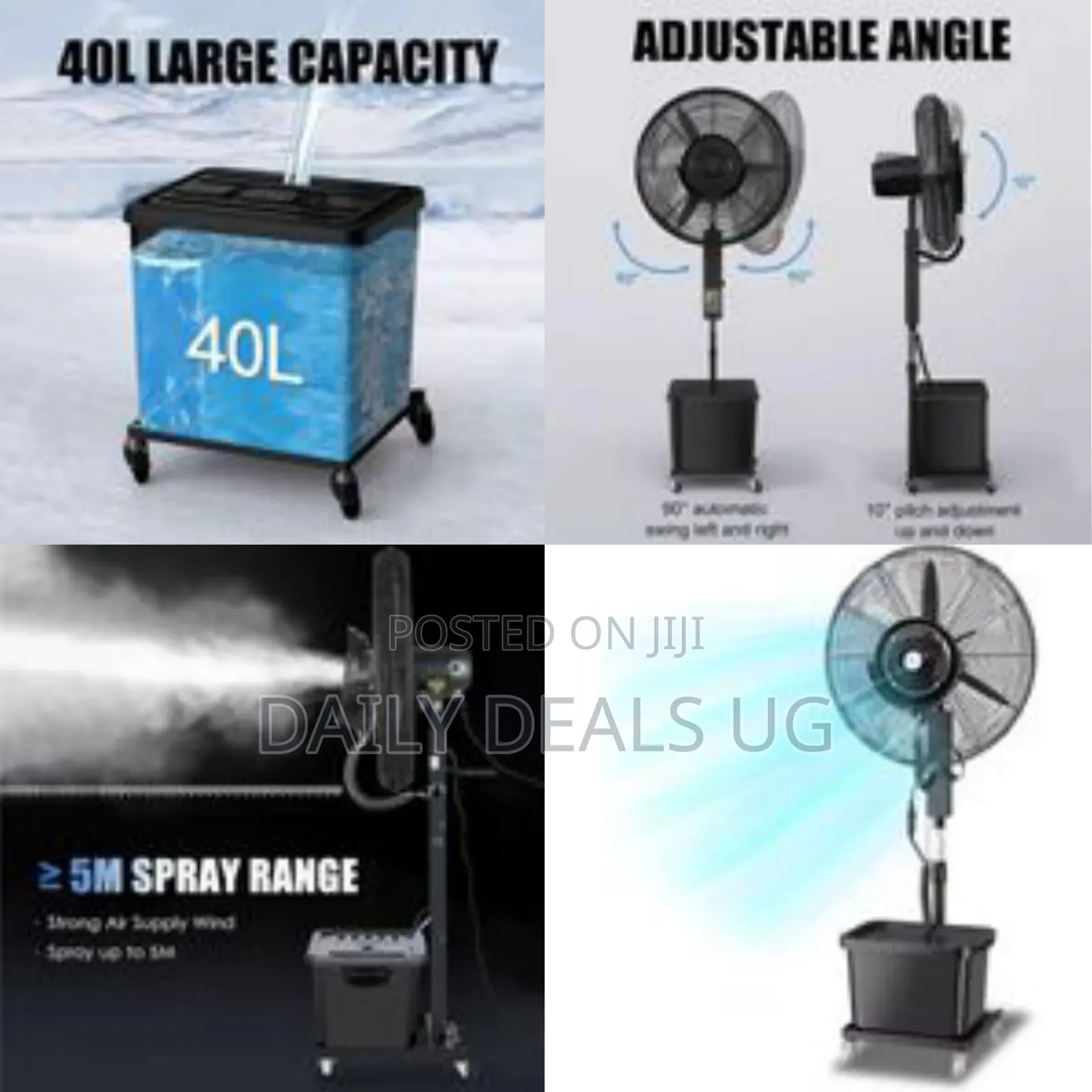 Misting Pedestal Fan: Powerful Outdoor Cooling System - Multicolor