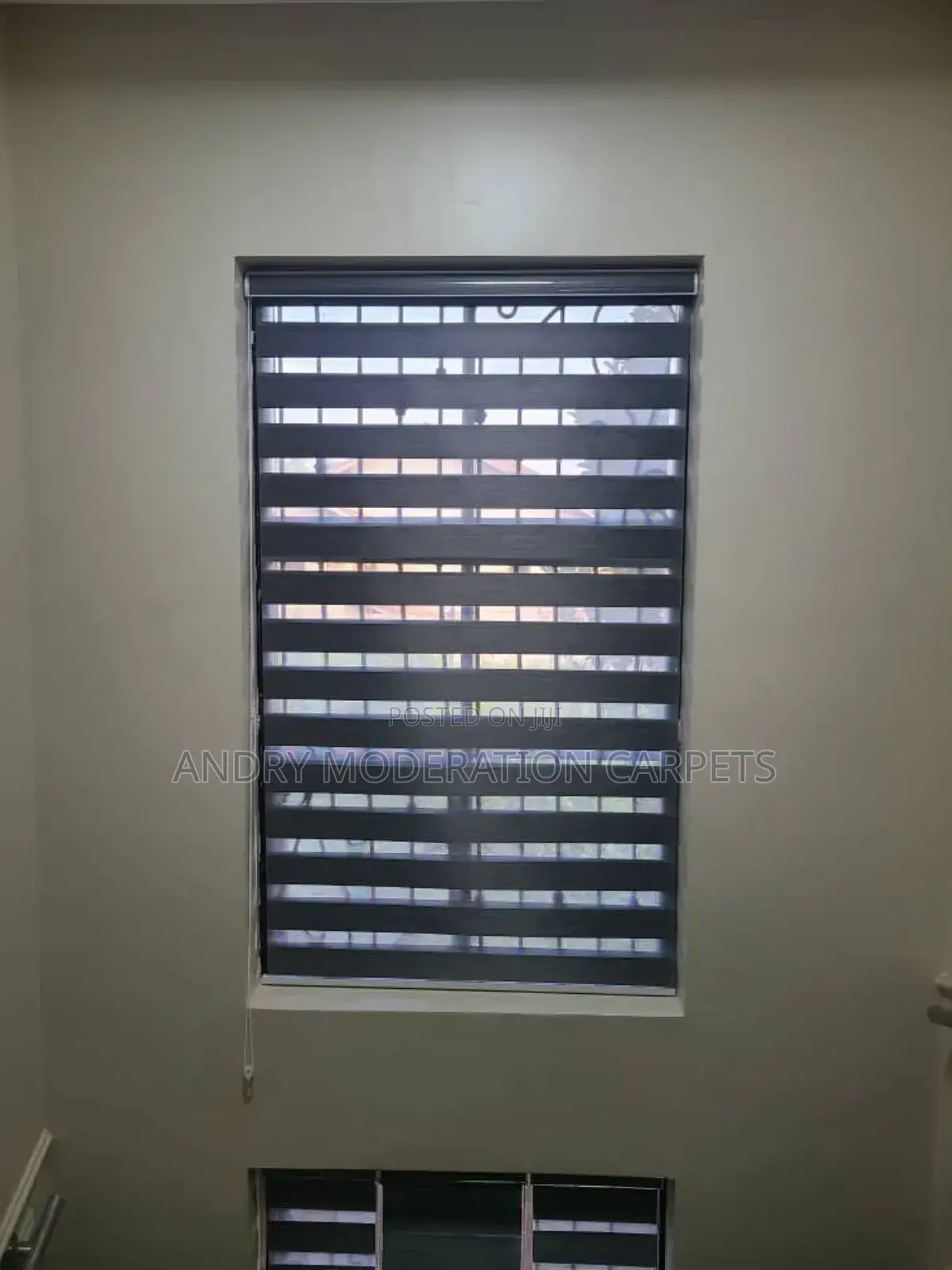 Grey Zebra Blind Office Curtains