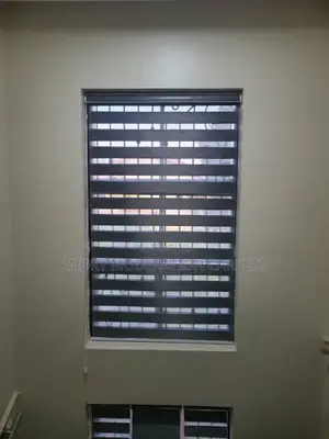Grey Zebra Blind Office Curtains