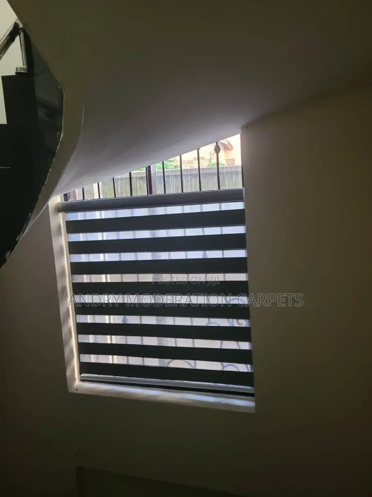Grey Zebra Blind Office Curtains