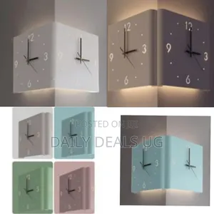 Modern Corner Wall Clock With Integrated Backlight