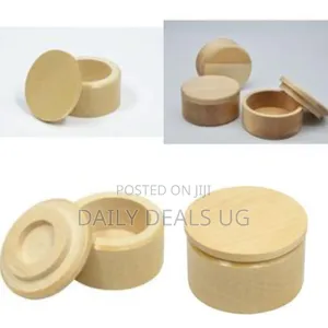 Small Round Wooden Storage Box With Fitted Lid - Multicolor