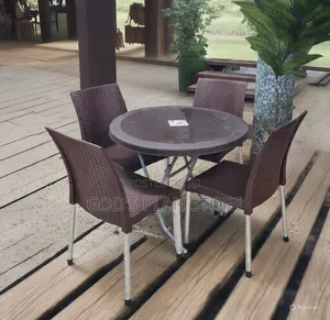 Garden Beach Bar Plastic Folding Table and Chairs Set for Dining