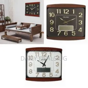 Classic Dual-Display Wall Clock With Wooden Frame - Multicolor