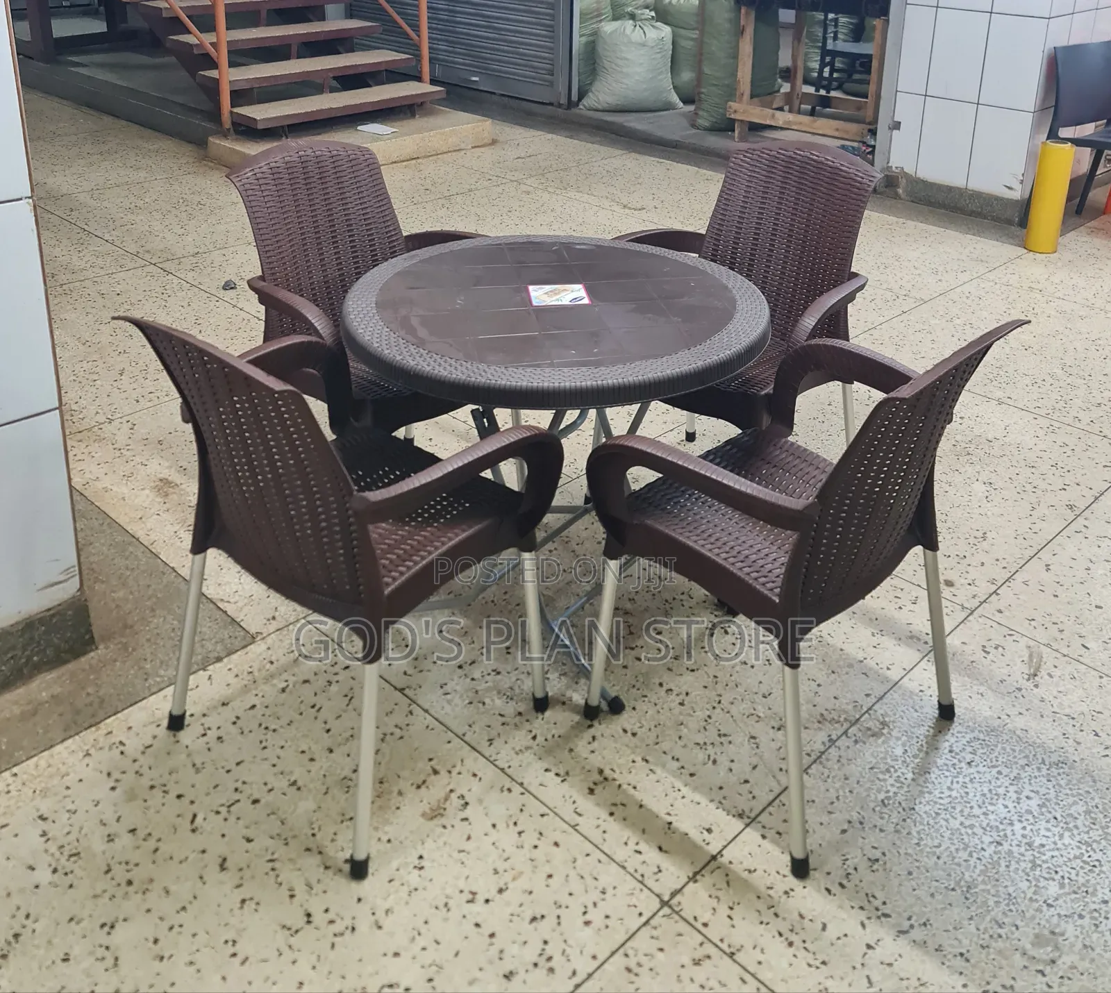 Plastic Armrest Chairs and Table Plastic Table and Chairs Set