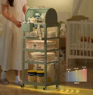 Multi-layer Mobile Baby Organizing Cart With A Detachable Box