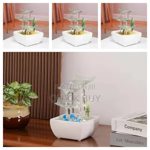 Ceramic And Glass Tabletop Water Fountain With Led Lights