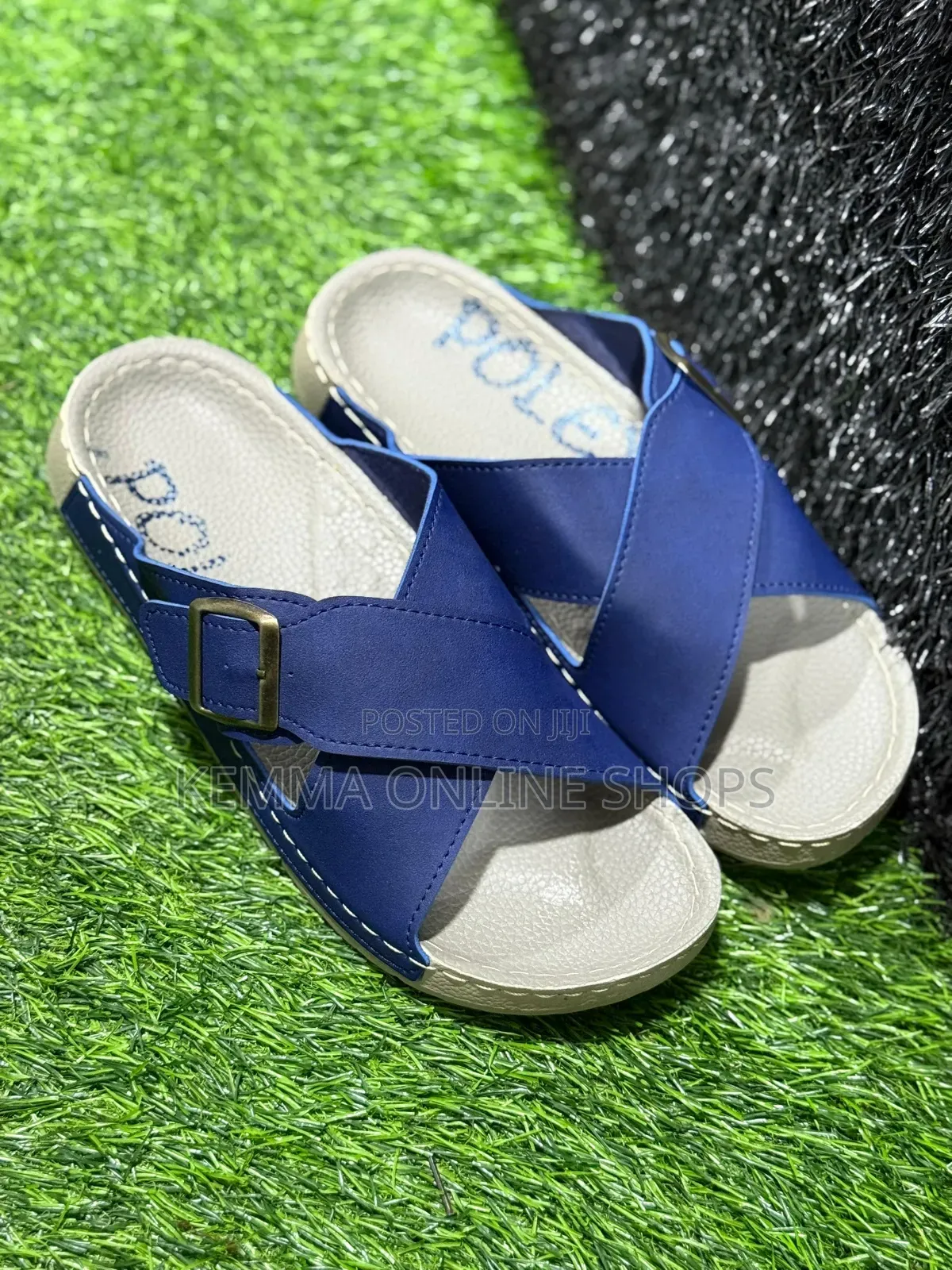 Leather Strap Slipon Unisex Sandals