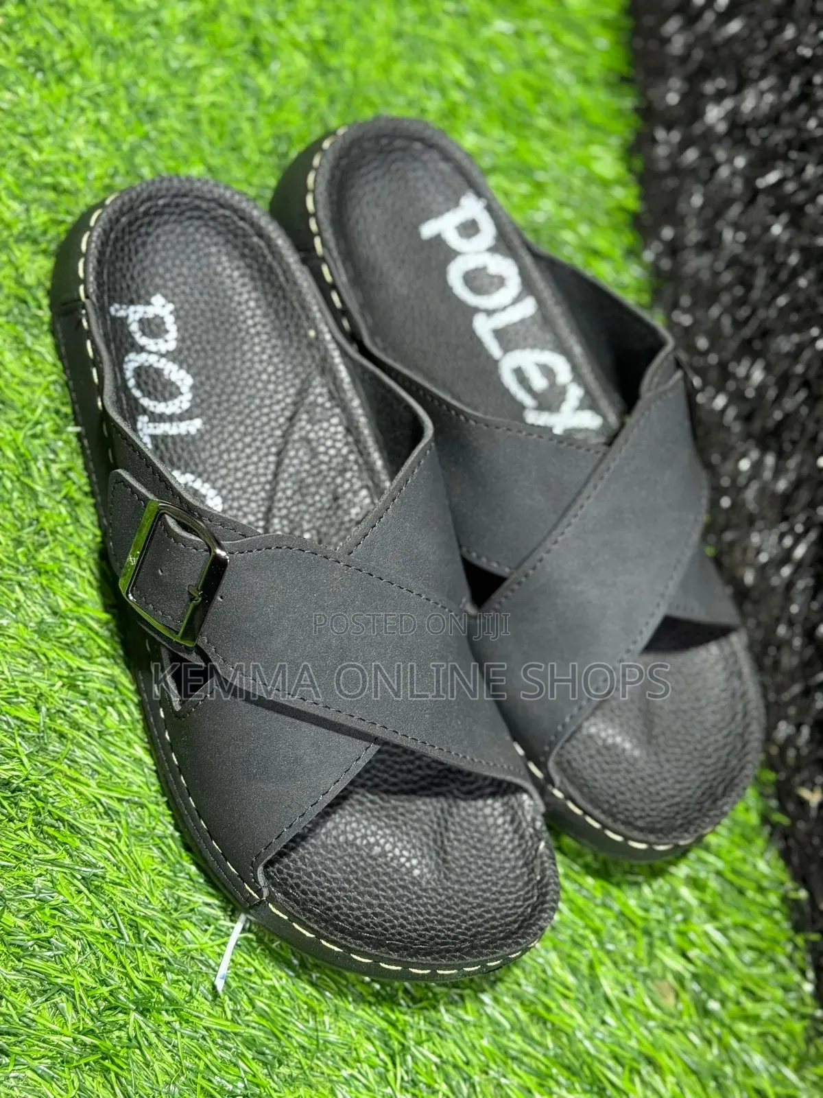 Leather Strap Slipon Unisex Sandals