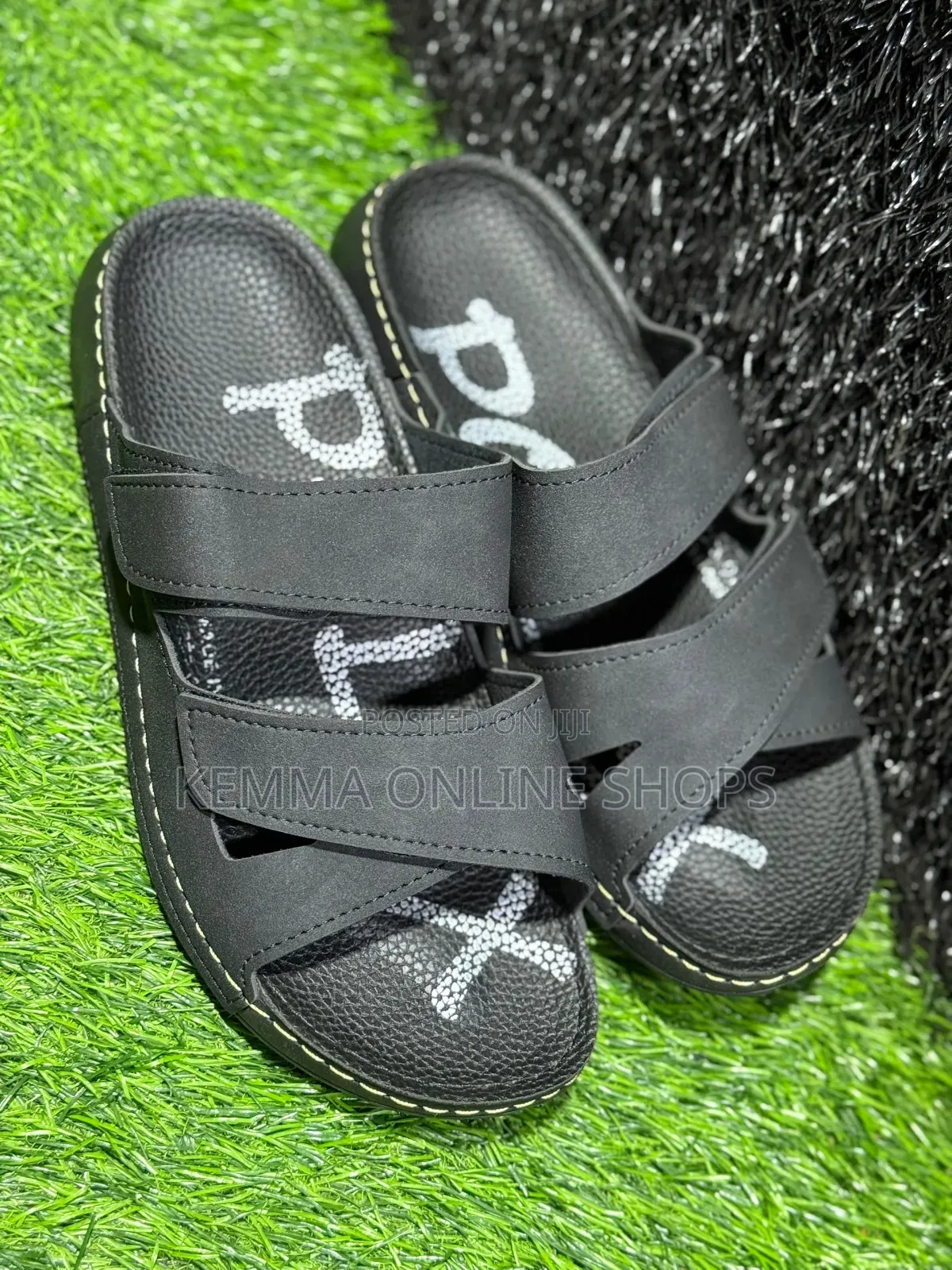 Leather Strap Slipon Unisex Sandals