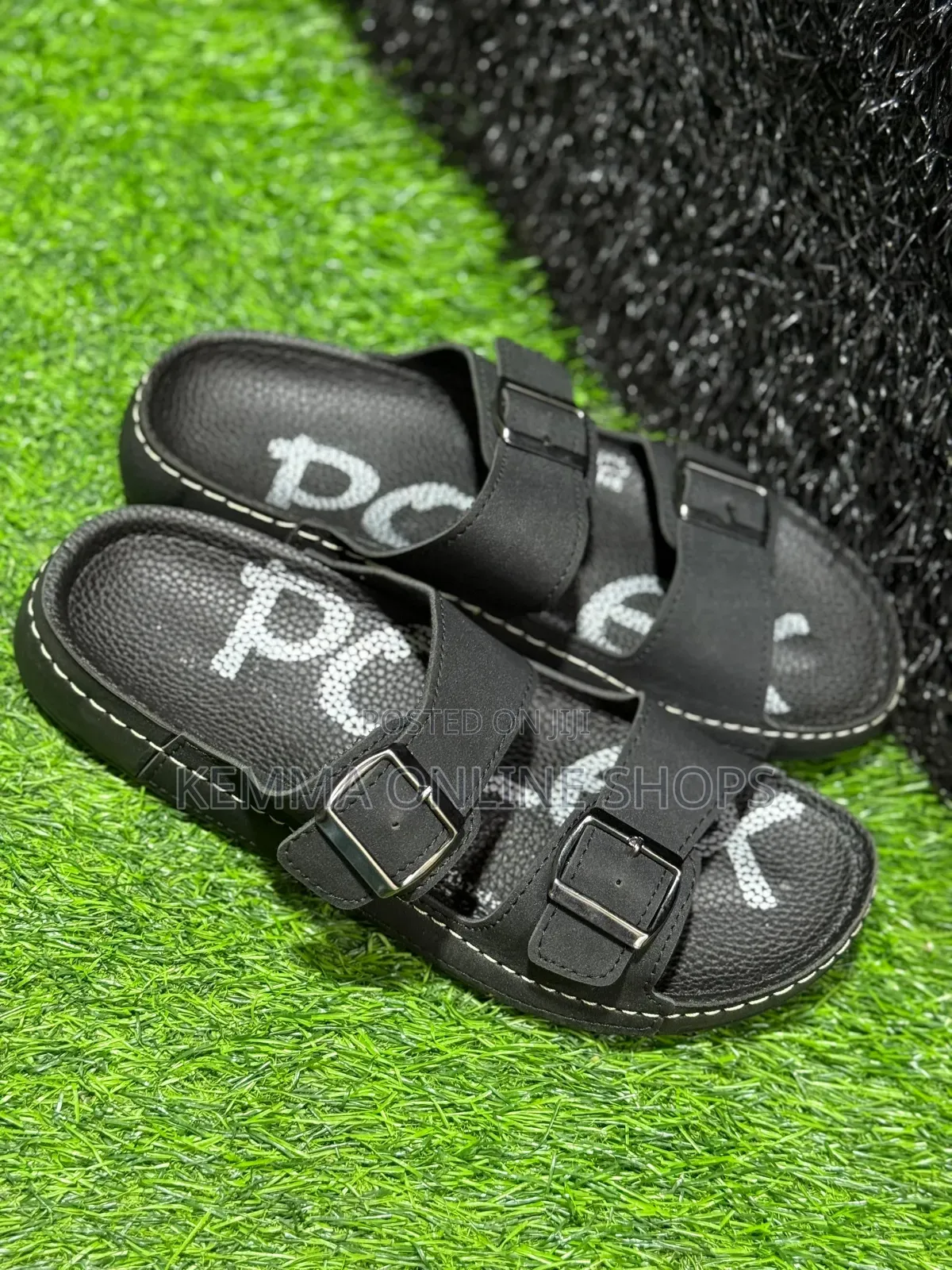 Leather Strap Slipon Unisex Sandals