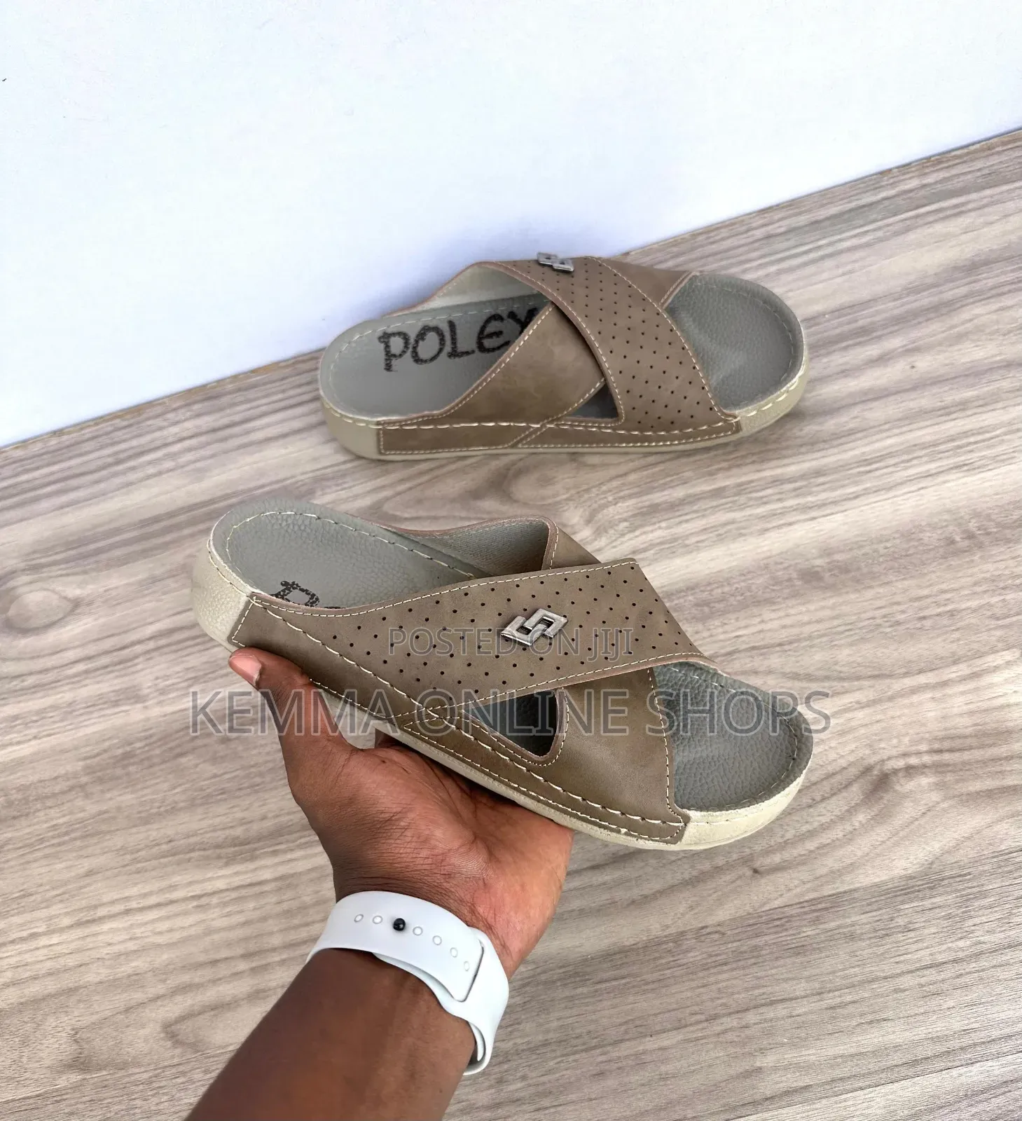 Leather Strap Slipon Unisex Sandals