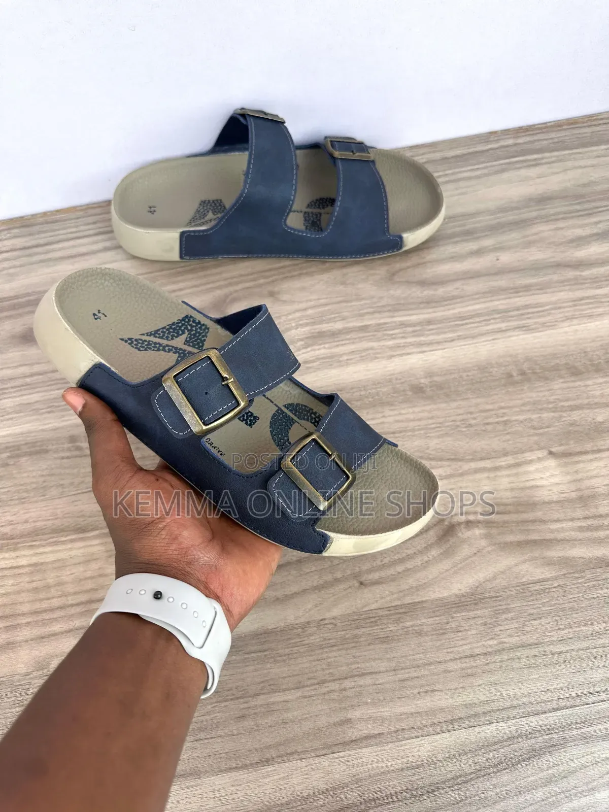 Leather Strap Slipon Unisex Sandals