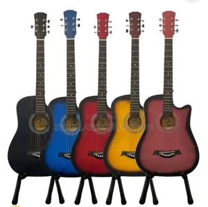 Blue Acoustic Guitar With a Cutaway Body Design