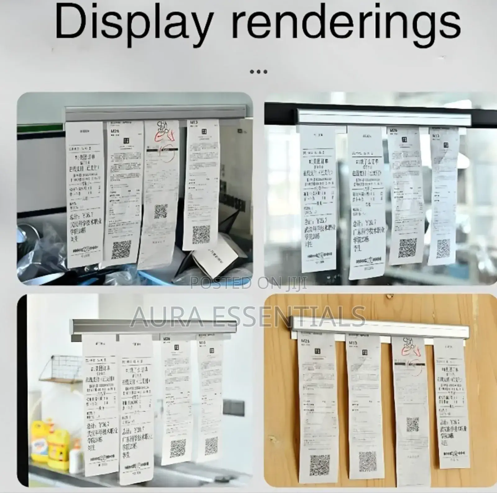 Wall-Mounted Aluminum Slide Check Rack Receipt Holder