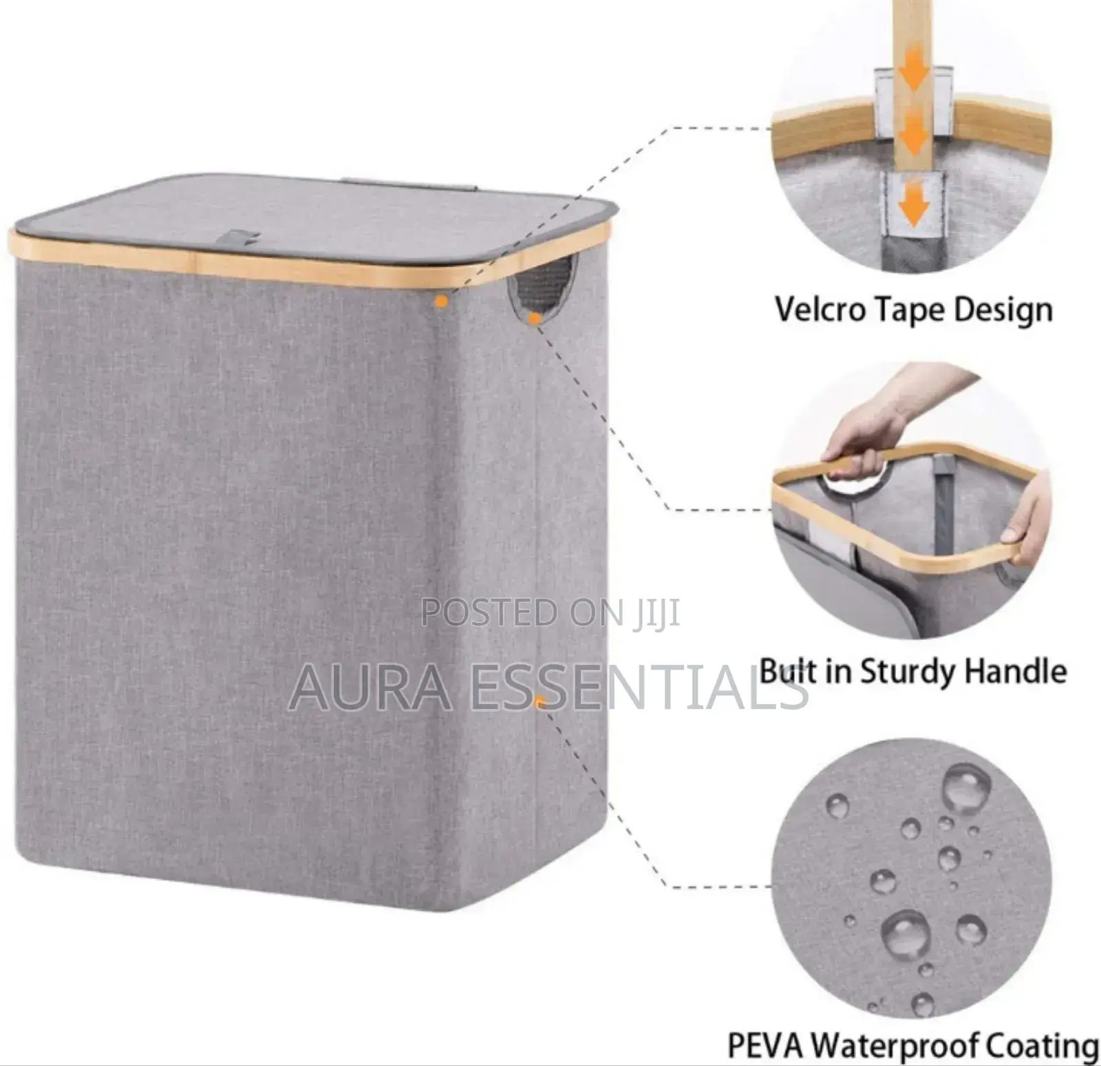 Bamboo Laundry Hamper Basket With Lid