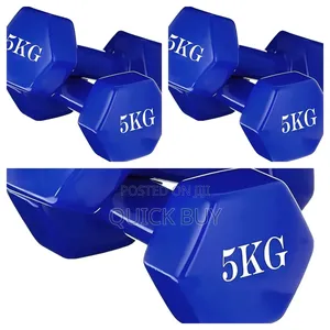 5kg 2 Pieces Double Dumbbells Vinyl Blue