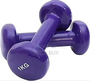 Pair of 1kg Purple Vinyl Dumbbells