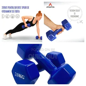 Pair of 2.0 Kg Vinyl-Coated Dumbbells.
