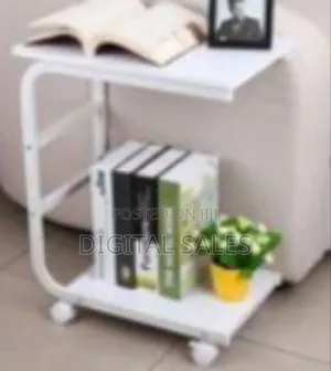 C-Shaped Rolling Side Table