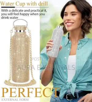 Sparkling Rhistone Covered Stainless Steel Water Bottle