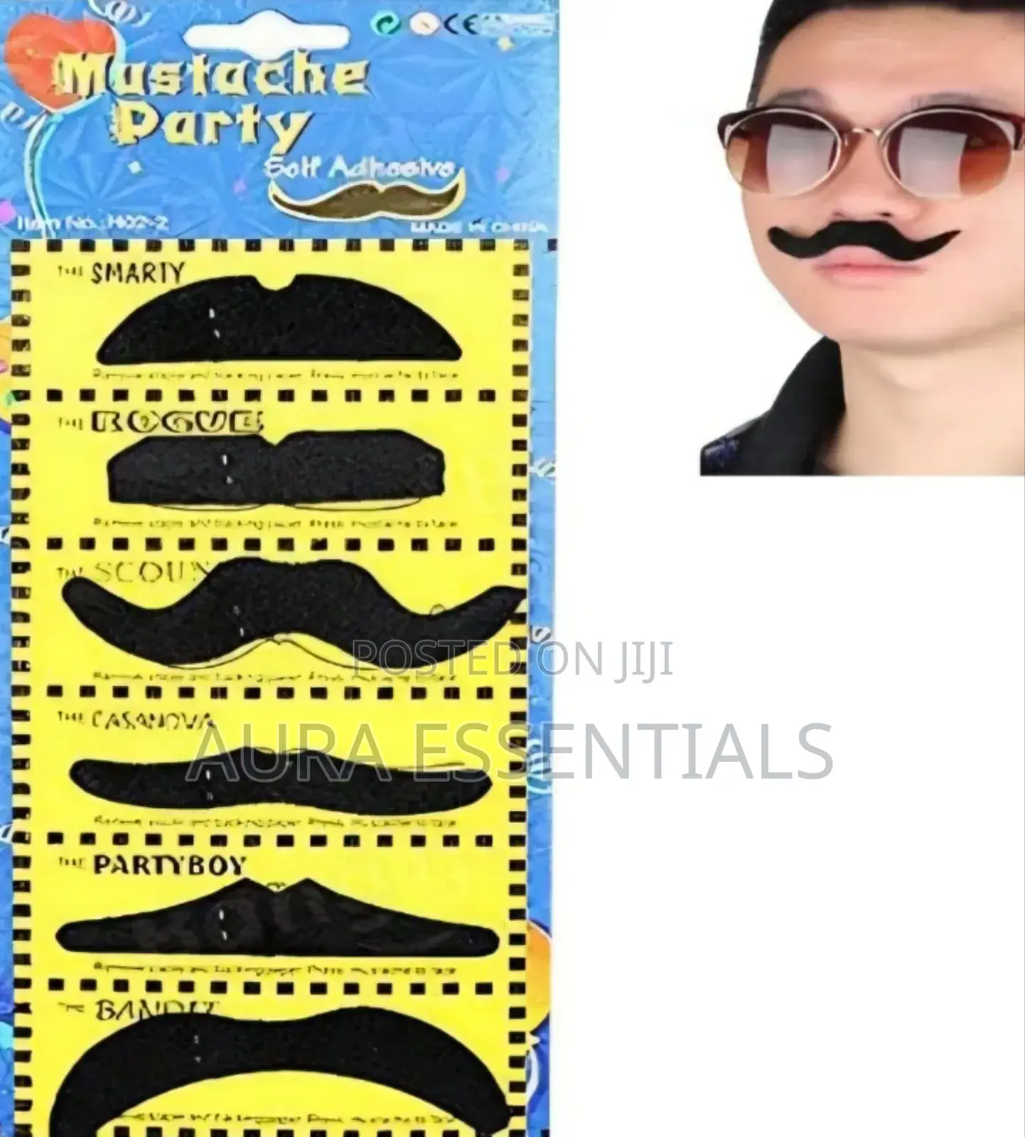 Self-Adhesive Fake Mustaches for Costume Parties and Events