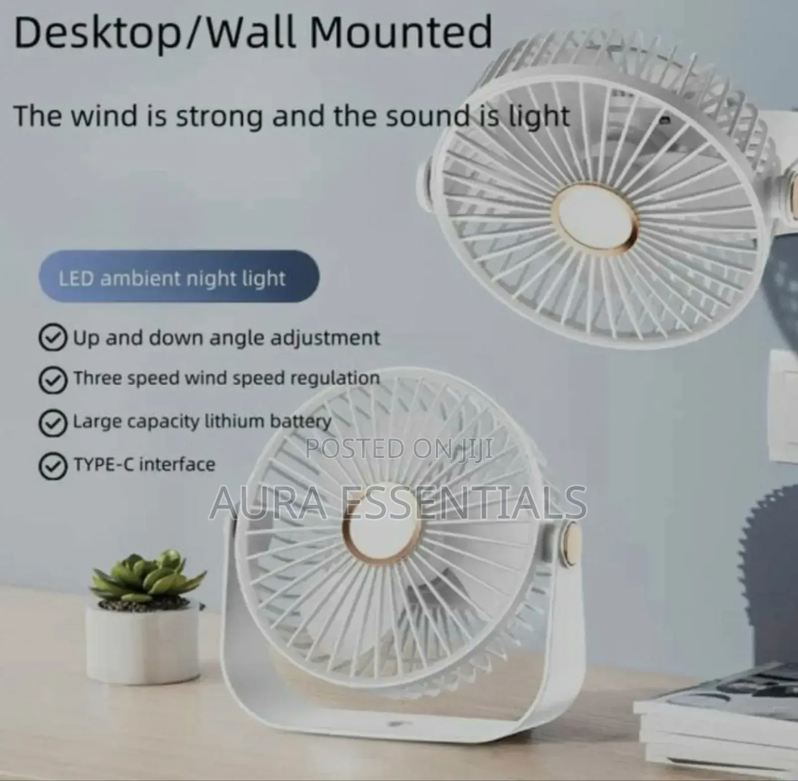 Usb Rechargeable Air Circulation Desk Fan