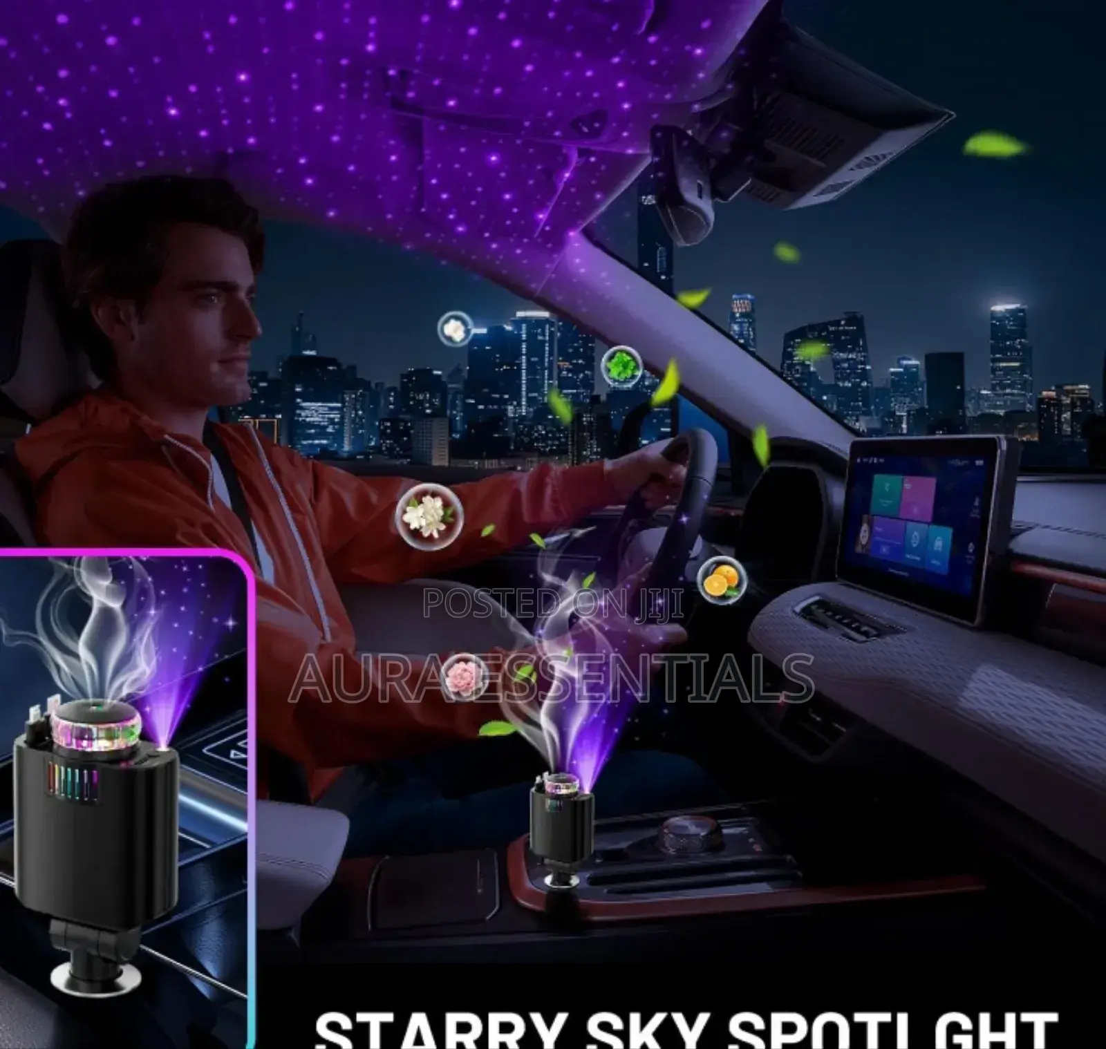 Starlight Retractable Car Charger With Aromatherapy