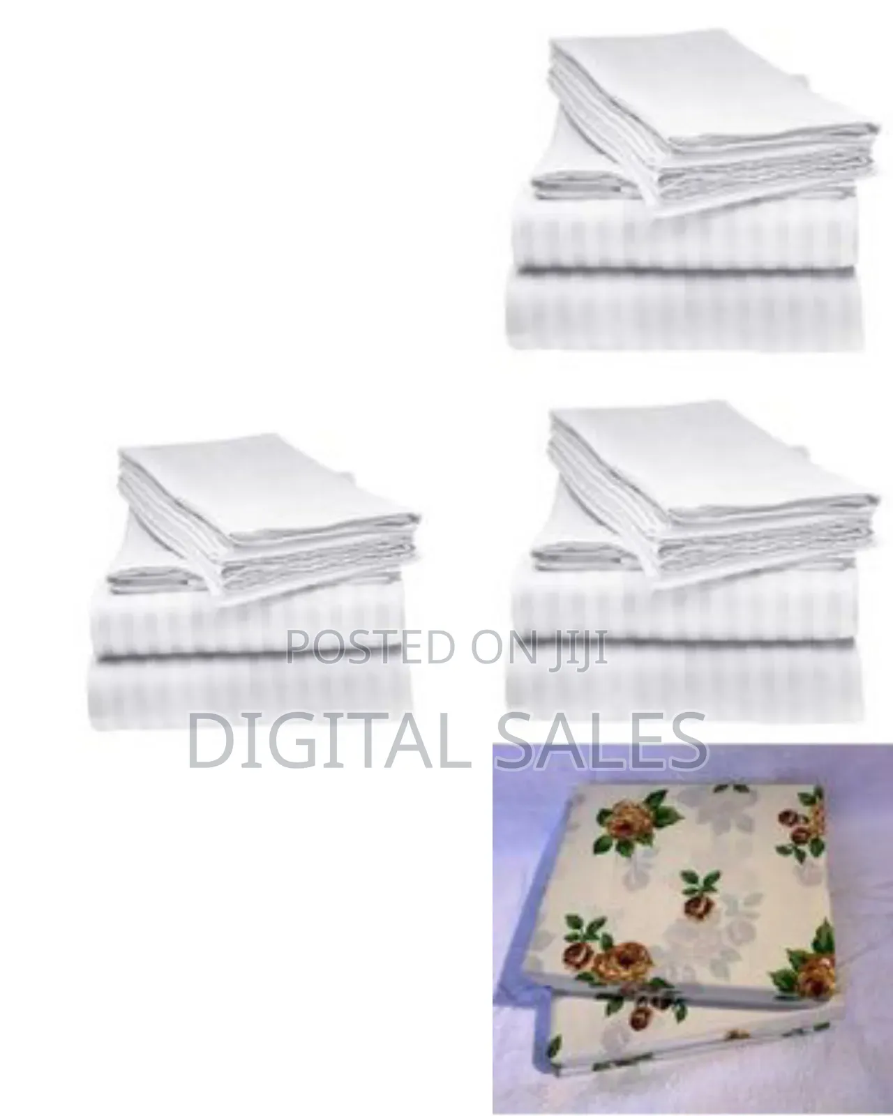 1 Pair of Floral Cotton Bedsheets With 2 Pillow