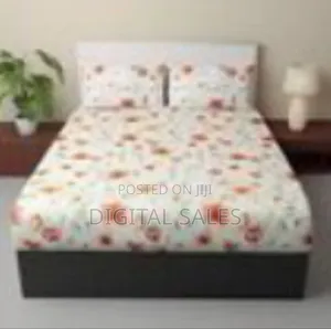 1 Pair of Floral Cotton Bedsheets With 2 Pillow