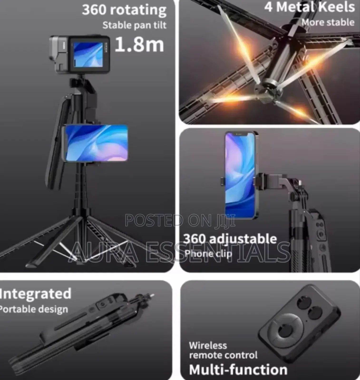 C12 Ai Face-Tracking Tripod Selfie Stick