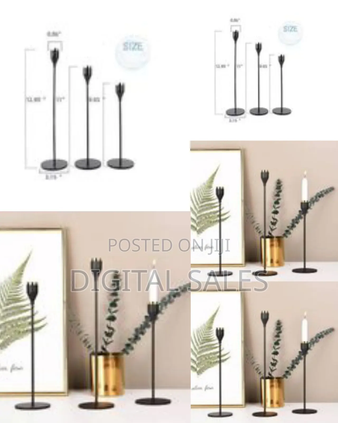3 PCS / Set Candle Holder Thin Bottom