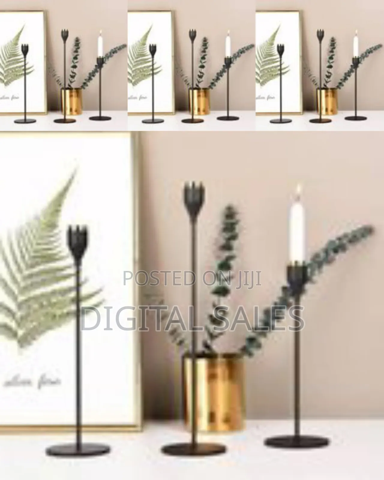 3 PCS / Set Candle Holder Thin Bottom