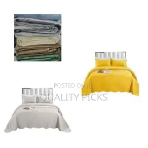 3 Piece King Quilted Plain Embossed Bedspread