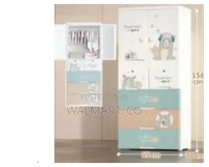 Children's Modular Plastic Wardrobe With Carton Bear Designs