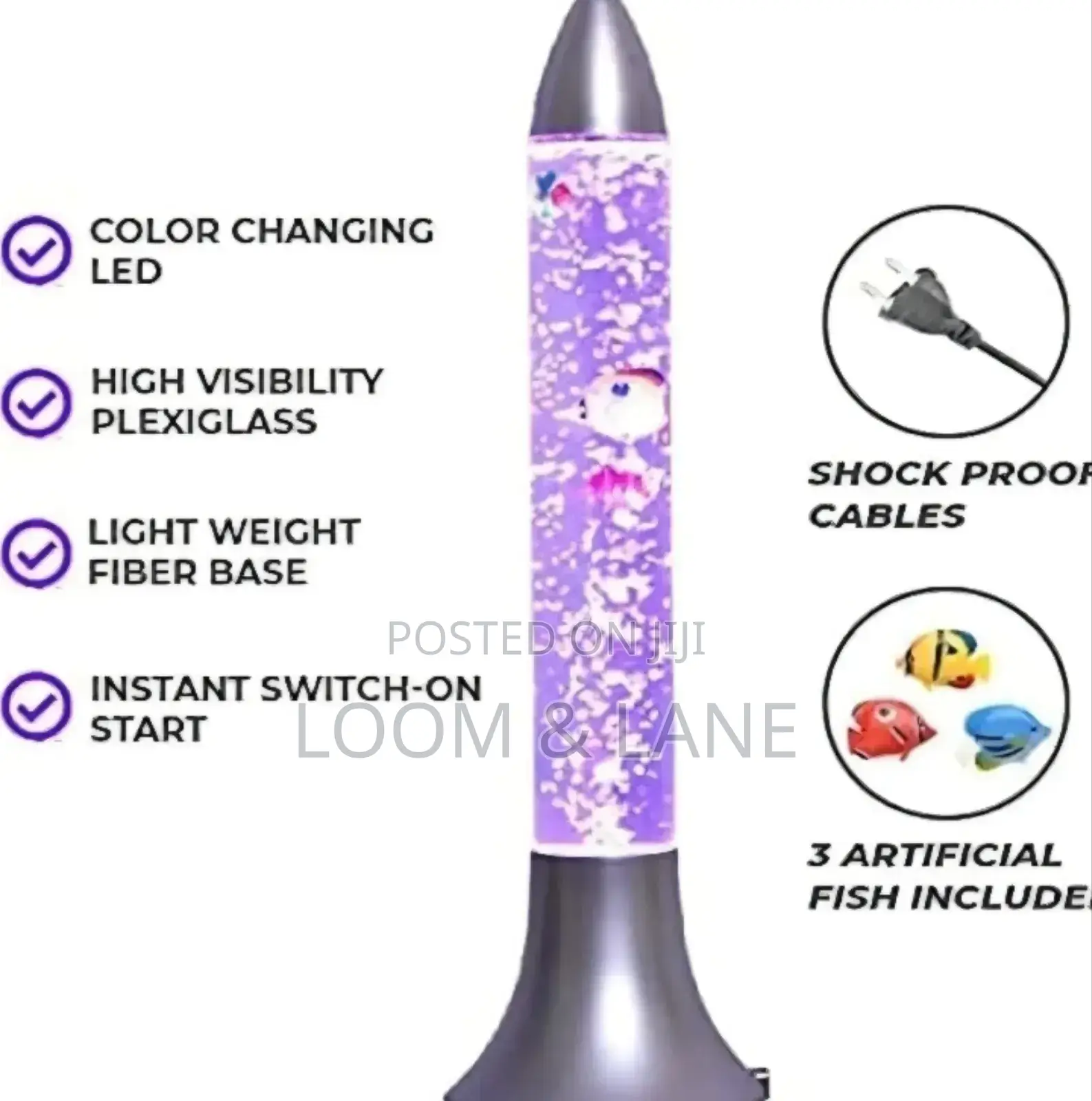 Rocket-Shaped Led Bubble Fish Lamp