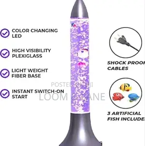Rocket-Shaped Led Bubble Fish Lamp