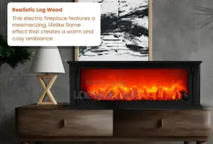 Portable Led Fireplace Black