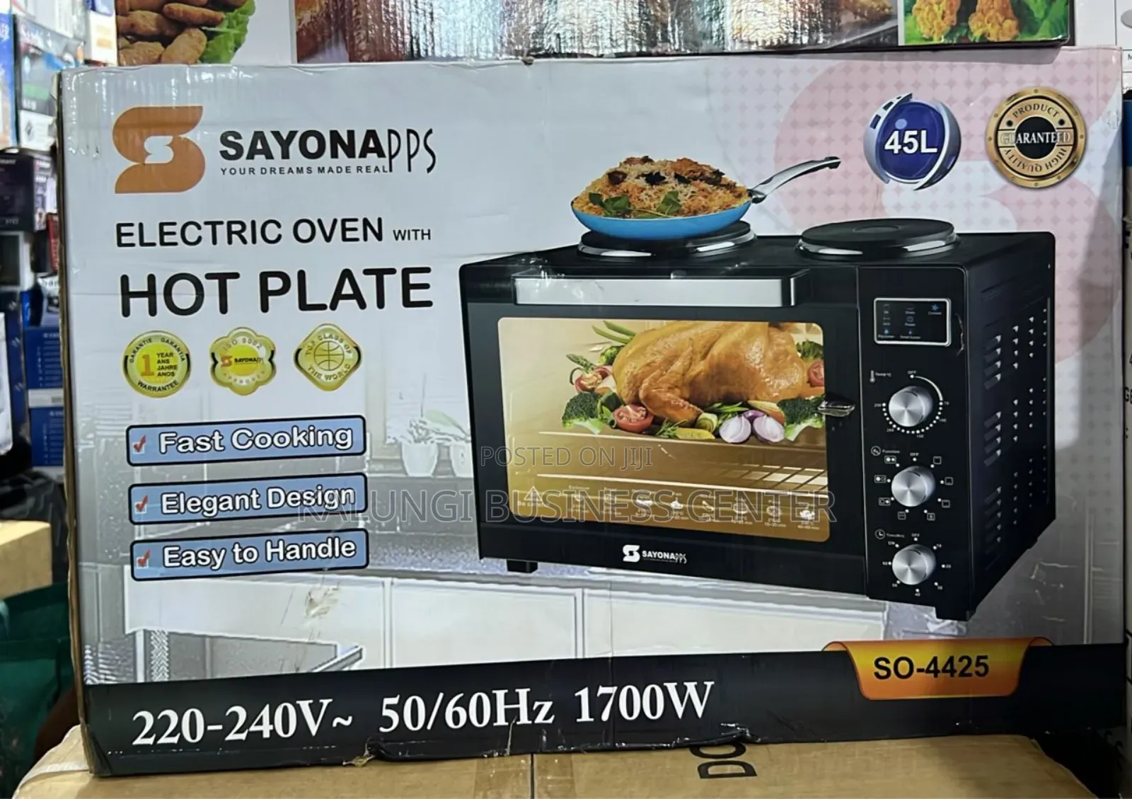Sayona 45l Electric Oven With Hotplates