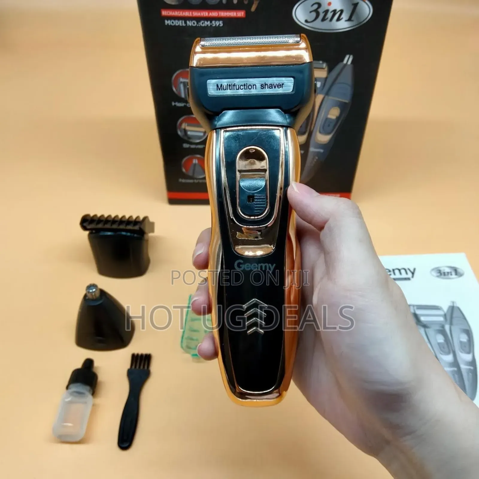 Geemy  Beard Trimmer Hair Clipper Machine 3 In 1 Rechargeable