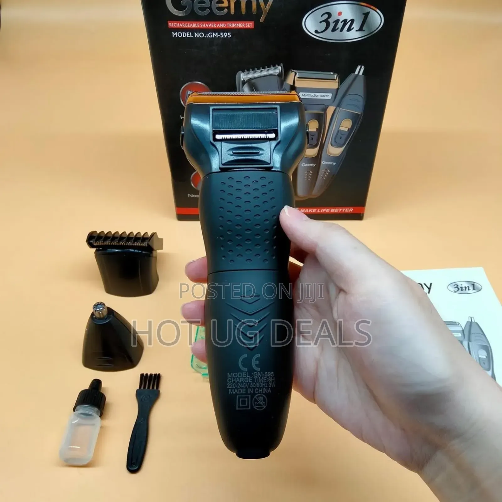 Geemy  Beard Trimmer Hair Clipper Machine 3 In 1 Rechargeable