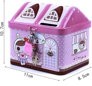 Metallic Kids Savings Box With Secure Lock – Fun Safe Money Bank