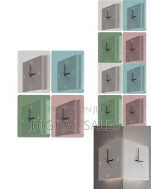 Wall Mounted Modern Corner Wall Clock With Integrated Backlight0