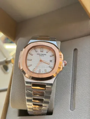 Silver Strapped Men's Automatic Patek Philippe Wrist Time Piece