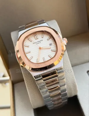 Silver Strapped Men's Automatic Patek Philippe Wrist Time Piece