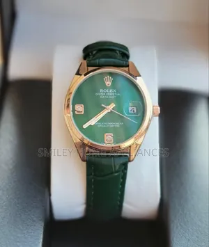 Green Strapped Women's Analog Rolex Wrist Time Wear at 20% Discount