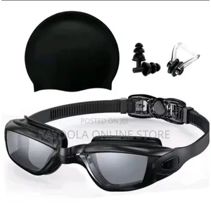 Swimming Goggles Set for Adults Nose Clip, Hair Cap